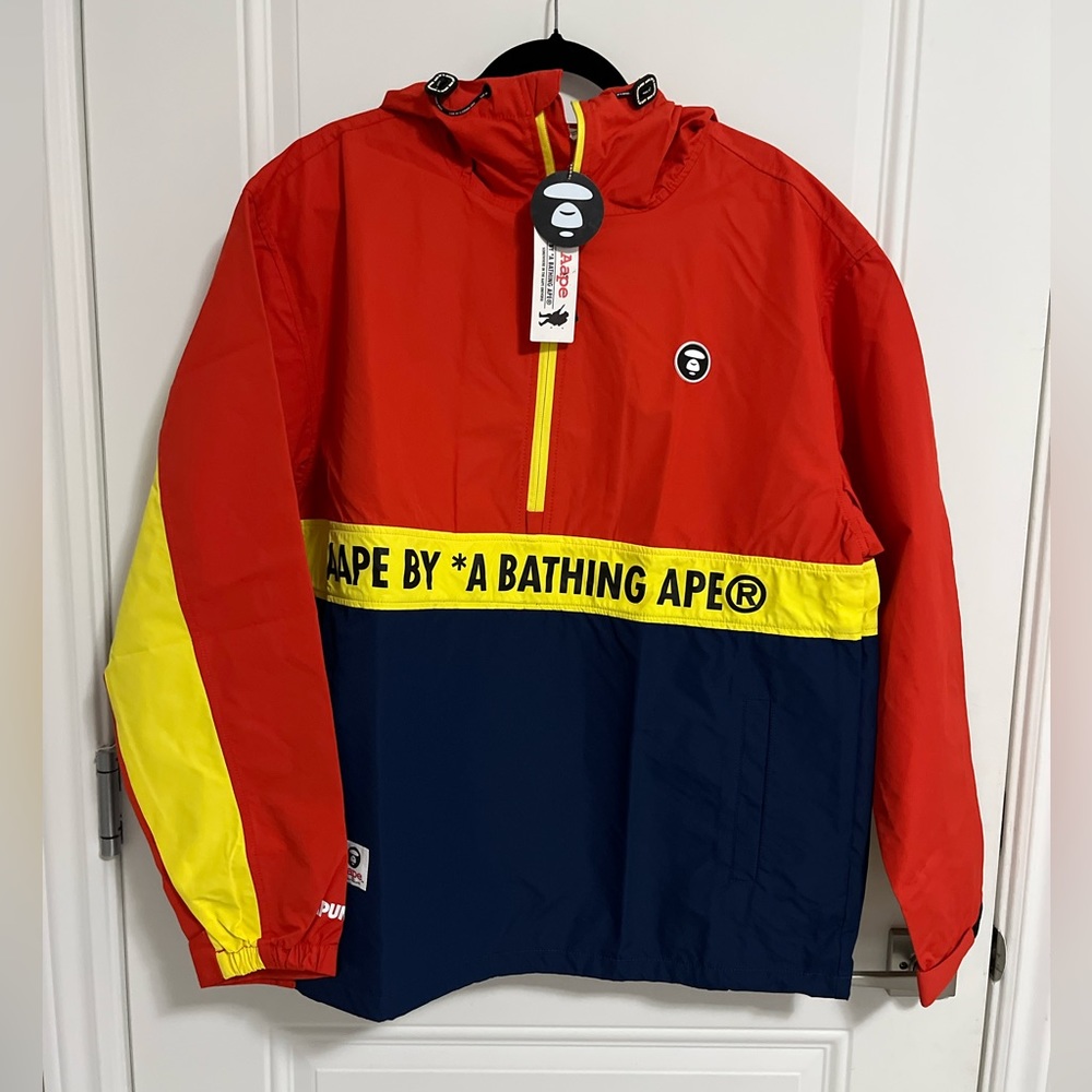 NWT - AAPE by A Bathing Ape (BAPE) Half Zip Rain Jacket - Men XL/Women XXL
